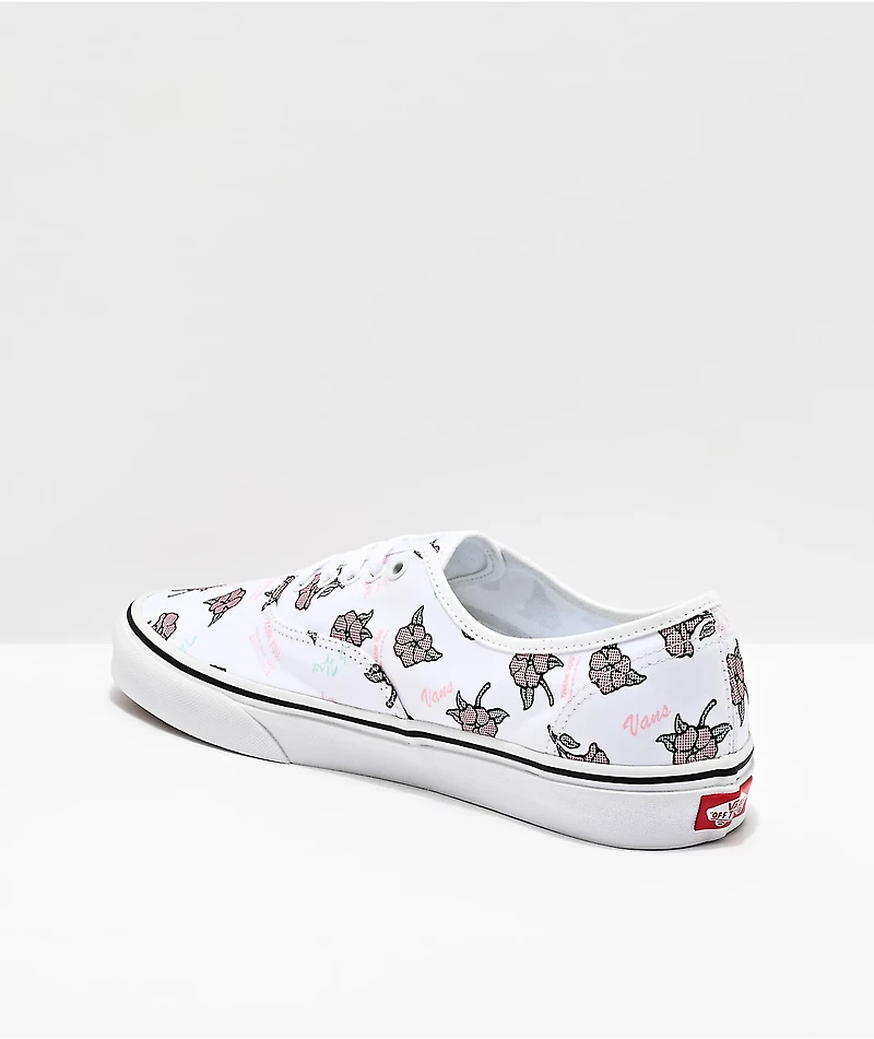 Vans Authentic Thank You White & Floral Skate Shoes
