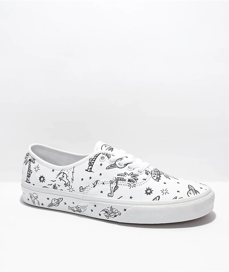 Vans Authentic Unidentified U-Paint White Skate Shoes