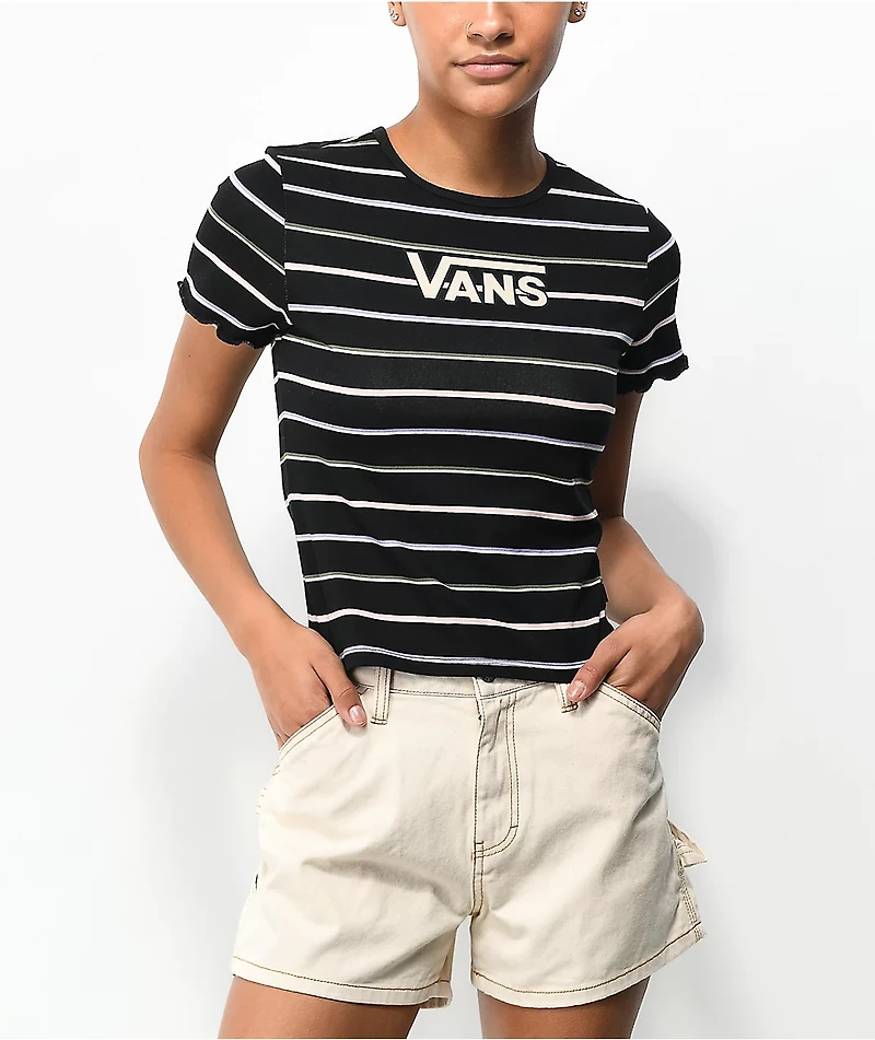 Vans Beasley Lettuce Edge Black & White Stripe T-Shirt