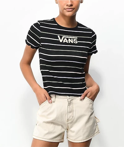 Vans Beasley Lettuce Edge Black & White Stripe T-Shirt