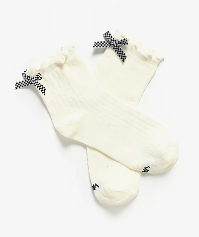 Vans Bow Back White Half Crew Socks