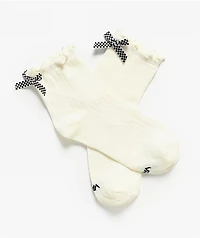 Vans Bow Back White Half Crew Socks