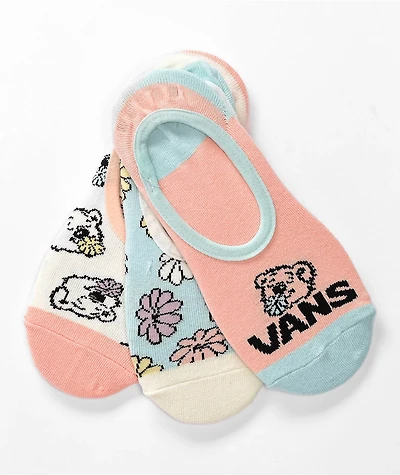 Vans Canoodle Bear Friends 3 Pack No Show Socks