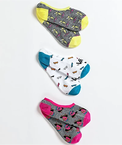 Vans Canoodle Skate Fruit 3 Pack No Show Socks