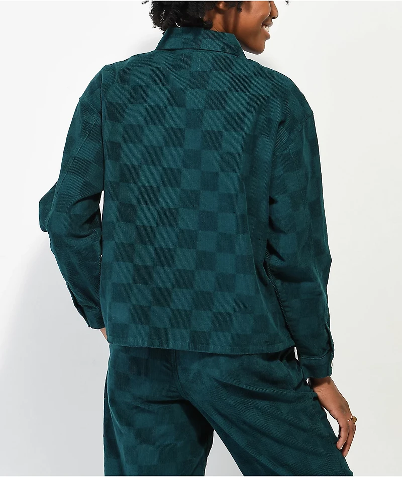 Vans Check It Out Teal Corduroy Shirt Jacket