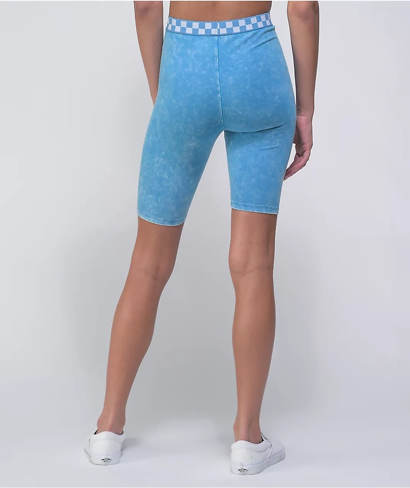 Vans Checked Out Niagra Blue Mineral Wash Bike Shorts