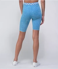 Vans Checked Out Niagra Blue Mineral Wash Bike Shorts