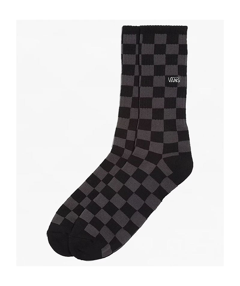 Vans Checkerboard Charcoal Black Crew Socks