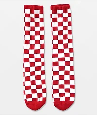 Vans Checkerboard II Red & White Crew Socks