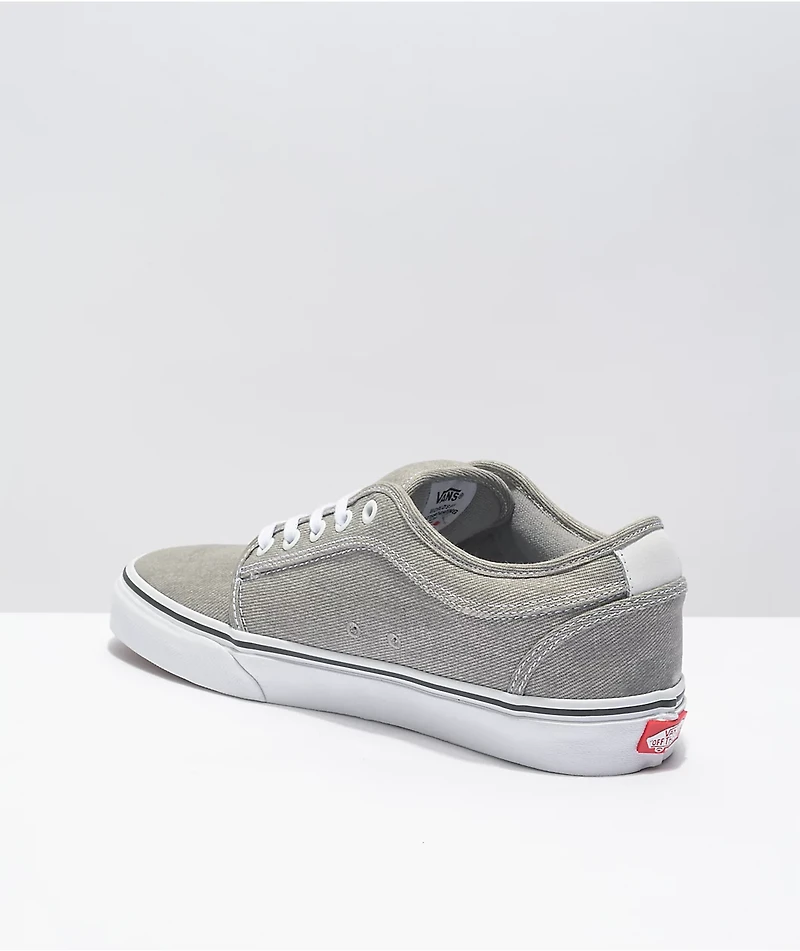 Vans Chukka Low Grey & White Denim Skate Shoes