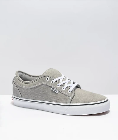 Vans Chukka Low Grey & White Denim Skate Shoes