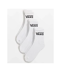 Vans Classic 3 Pack White Quarter Crew Socks