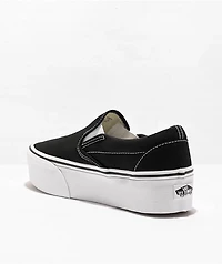 Vans Classic Black & White Slip On Stackform Skate Shoes
