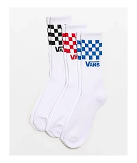 Vans Classic Check 3 Pack White Crew Socks