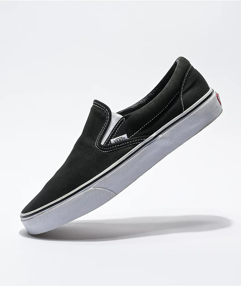Vans Classic Slip On Black & White Shoes