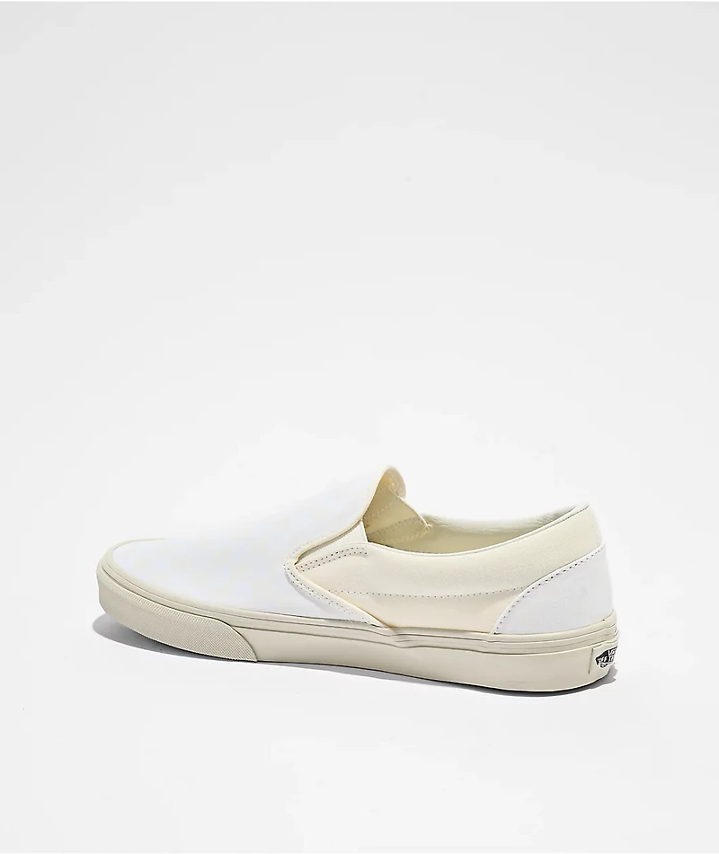 Vans Classic Slip-On Checkerboard Blanc De Blanc Skate Shoes