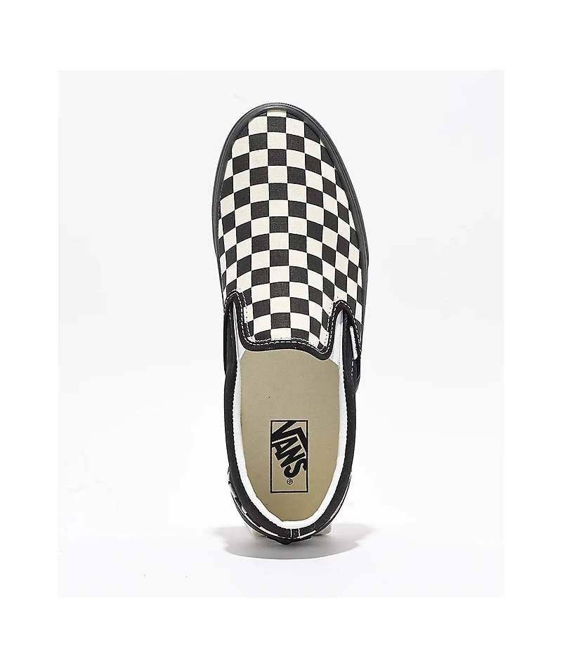 Vans Classic Slip-On Checkerboard White & Black Skate Shoes