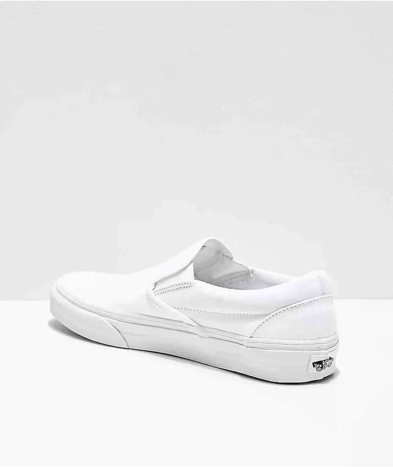 Vans Classic Slip-On Monochromatic True White Skate Shoes