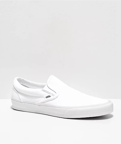 Vans Classic Slip-On Monochromatic True White Skate Shoes