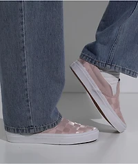 Vans Classic Slip-On Satin Checkerboard Sepia Skate Shoes