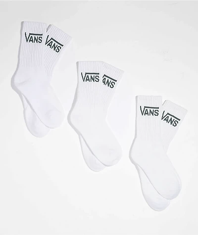 Vans Classic White & Duck 3 Pack Crew Socks