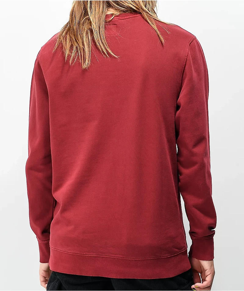 Vans Color Multiplier Overdyed Red Crew Neck Sweatshirt
