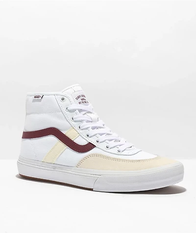 Vans Crockett High White & Red Skate Shoes