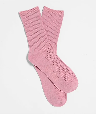 Vans Cuff It White & Pink Half Crew Socks