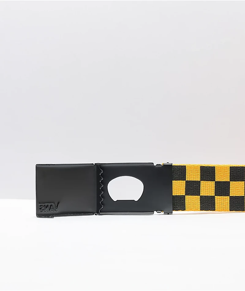 Vans Deppster Yellow & Black Checkerboard Web Belt