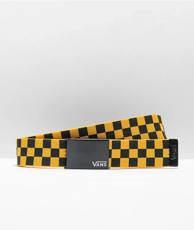 Vans Deppster Yellow & Black Checkerboard Web Belt