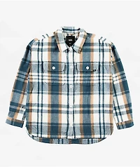 Vans Eliza Cream & Teal Flannel Shacket