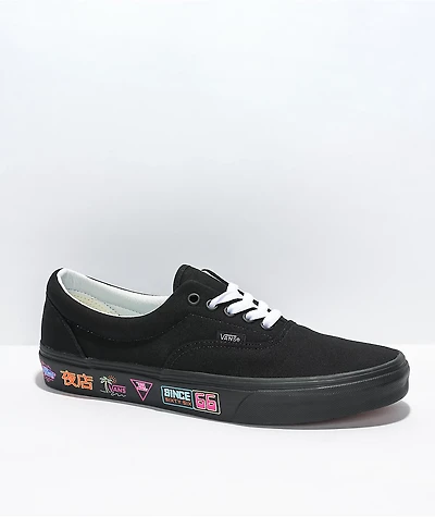 Vans Era Black & Neon Skate Shoes