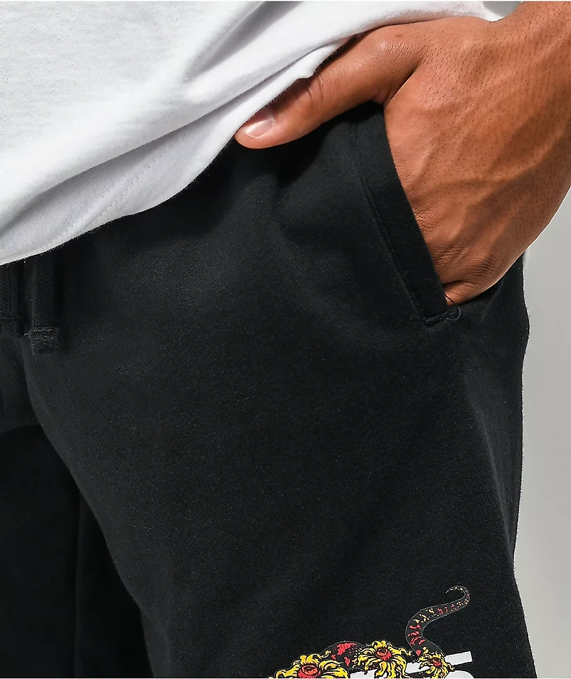 Vans Floral Hiss Black Sweat Shorts
