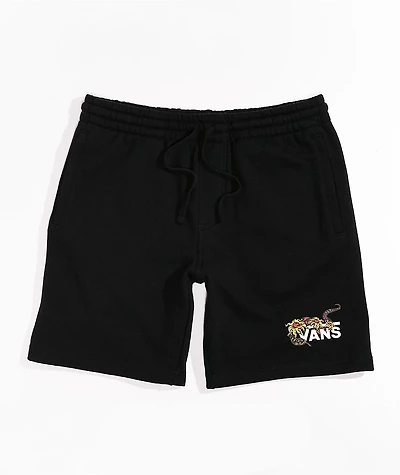 Vans Floral Hiss Black Sweat Shorts