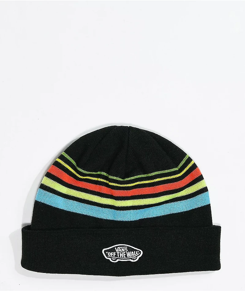 Vans Flutter Black Striped Beanie
