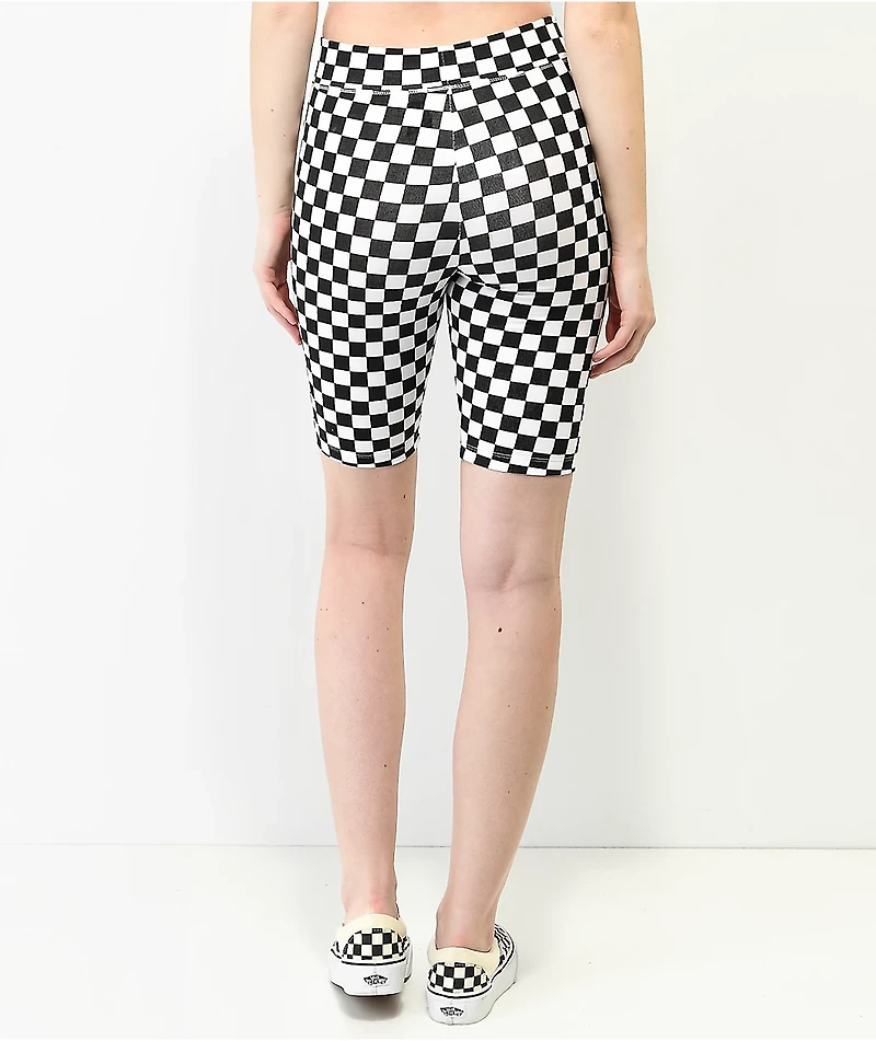 Vans Flying V Black & White Checkered Bike Shorts