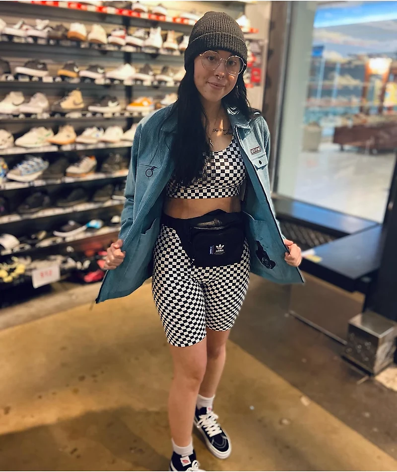 Vans Flying V Black & White Checkered Sports Bra