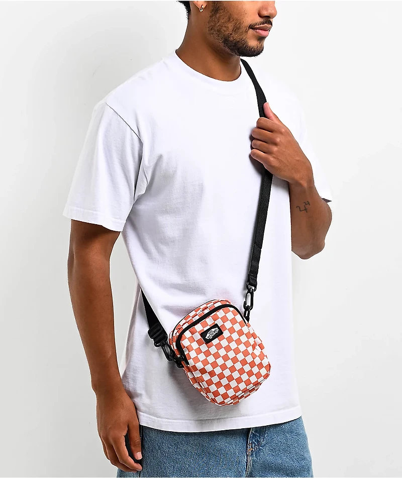 Vans Go Getter Coral Checker Crossbody Bag