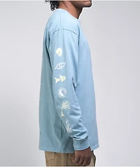 Vans Jank Ditsy Blue Overdye Long Sleeve T-Shirt