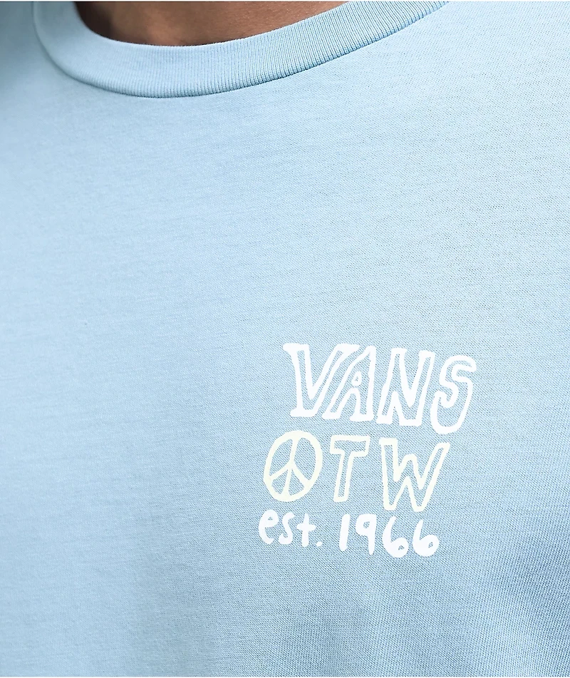 Vans Jank Ditsy Blue Overdye Long Sleeve T-Shirt