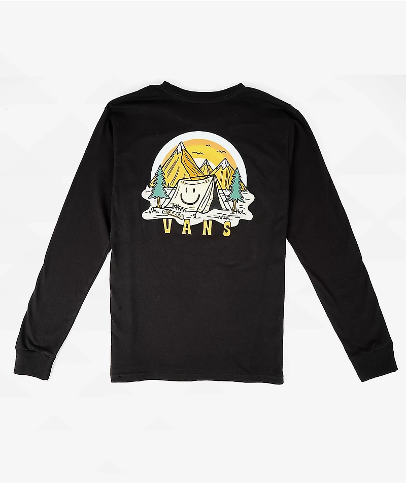 Vans Kids Off The Wall Vibes Black Long Sleeve T-Shirt
