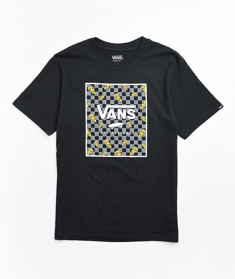 Vans Kids Pizza Print Box Black T-Shirt