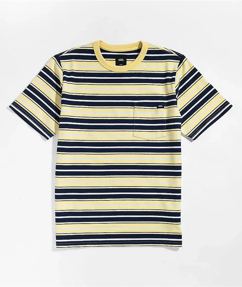 Vans Kids Stripe Blue & Yellow Pocket T-Shirt