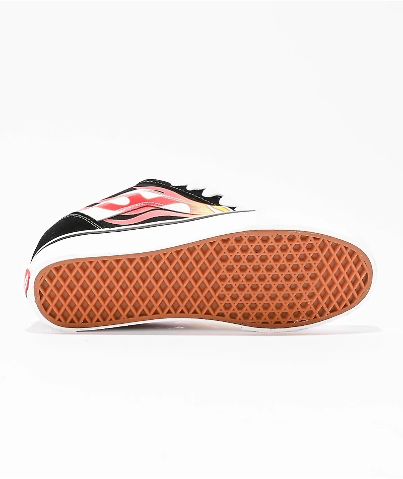 Vans Knu Skool Flame Black & Red Skate Shoes