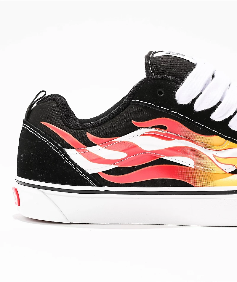 Vans Knu Skool Flame Black & Red Skate Shoes