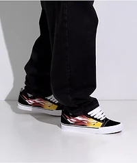 Vans Knu Skool Flame Black & Red Skate Shoes