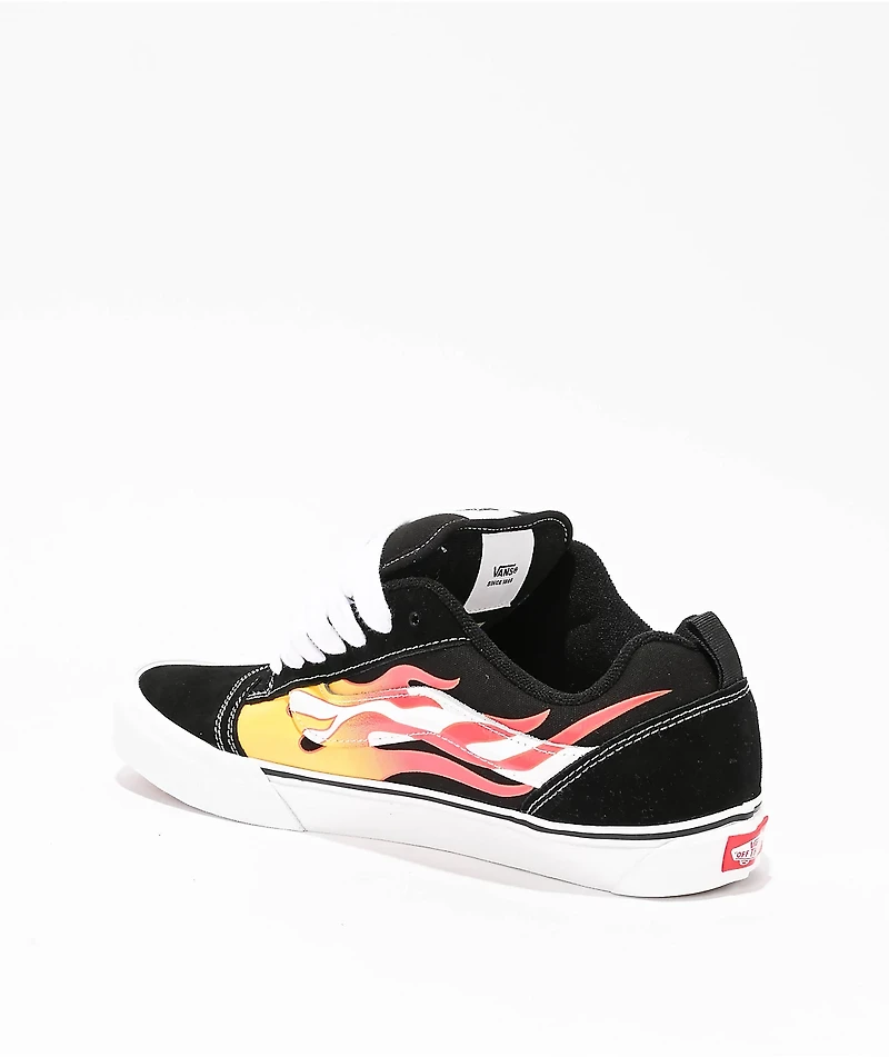 Vans Knu Skool Flame Black & Red Skate Shoes