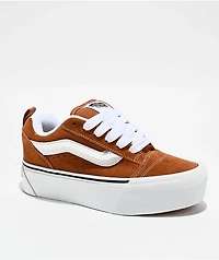 Vans Knu Skool Stack Brown Orange Skate Shoes