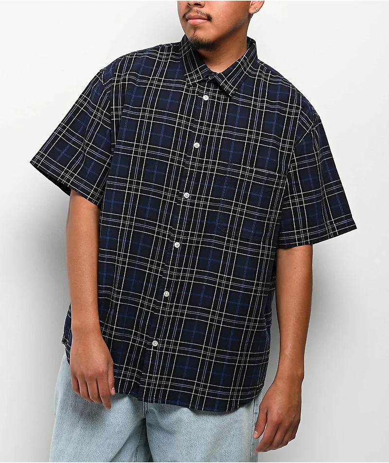 Vans Lawson Blue Plaid Short Sleeve Shirt