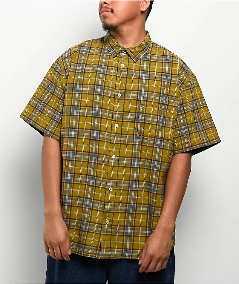 Vans Lawson Yellow Plaid Short Sleeve Shirt